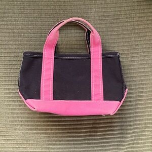 Vintage LL Bean Mini Boat & Tote Navy and Pink